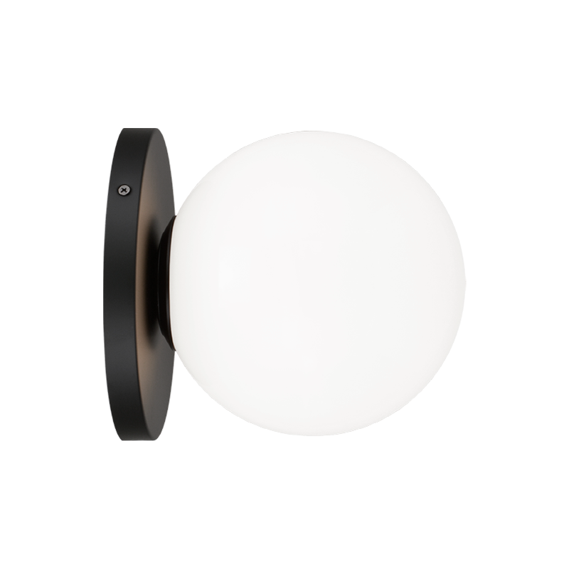 Steel Frame with Glass Globe Flush Mount