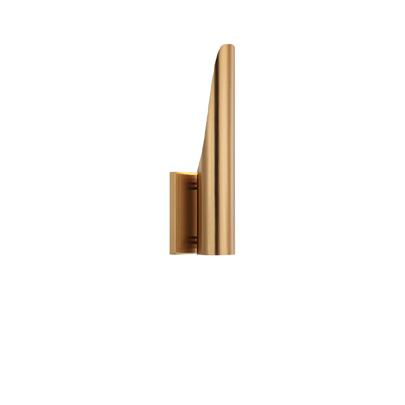 Steel Stylus Frame Wall Sconce in Aged Gold Brass by Matteo Lighting