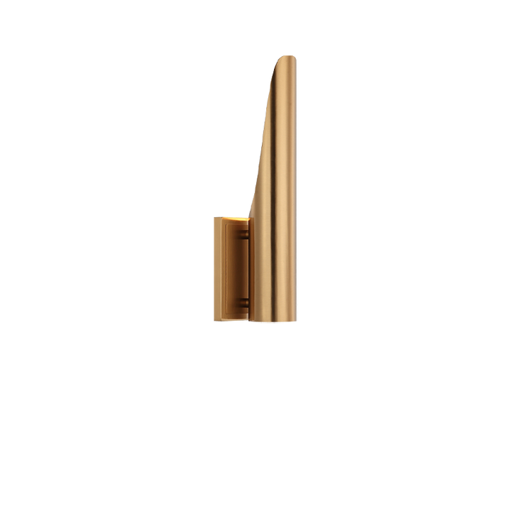 Steel Stylus Frame Wall Sconce in Aged Gold Brass by Matteo Lighting