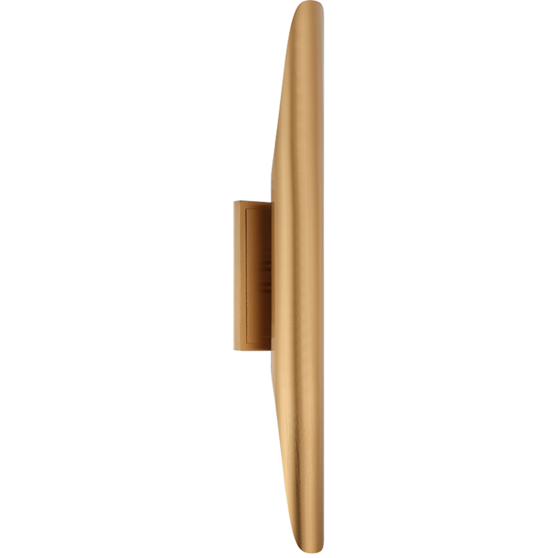 Steel Stylus Frame Double End Wall Sconce in Aged Gold Brass by Matteo Lighting