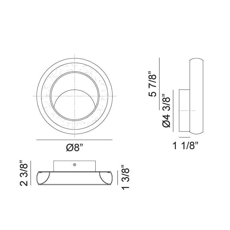 LED Steel Ring with Acrylic Diffuser Wall Sconce