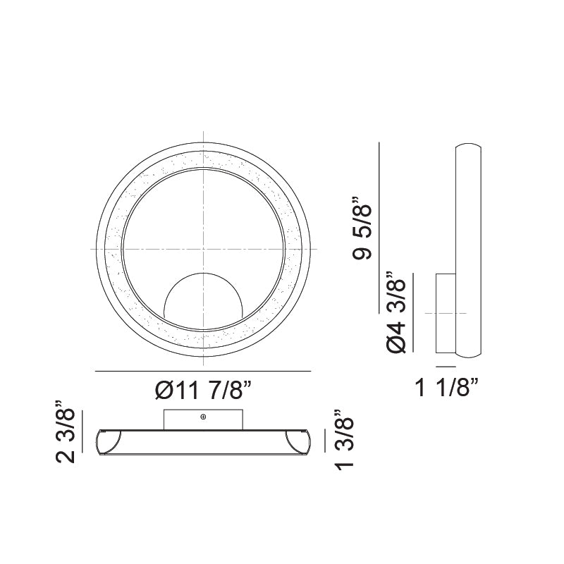 LED Steel Ring with Acrylic Diffuser Wall Sconce