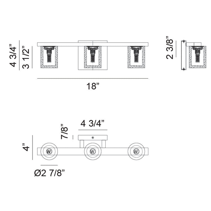 Lindy - LED 3 Light Vanity Light