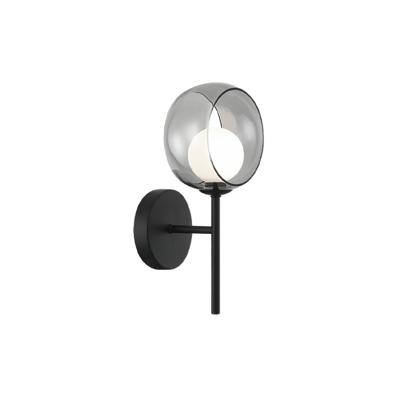 Steel Frame with Glass Shade Wall Sconce