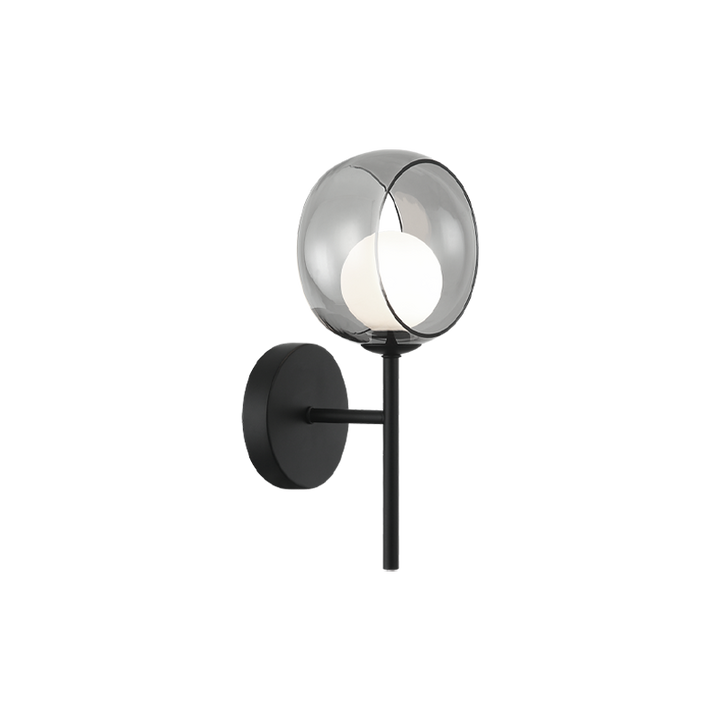 Steel Frame with Glass Shade Wall Sconce