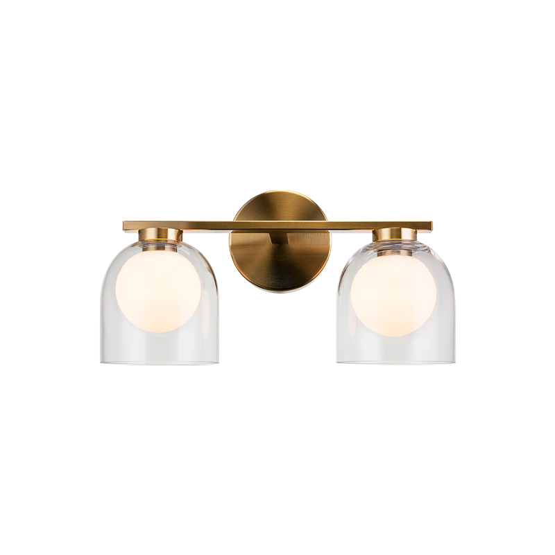Steel Frame with Clear and Opal Glass Shade Vanity Light