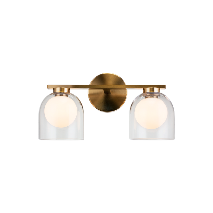 Steel Frame with Clear and Opal Glass Shade Vanity Light