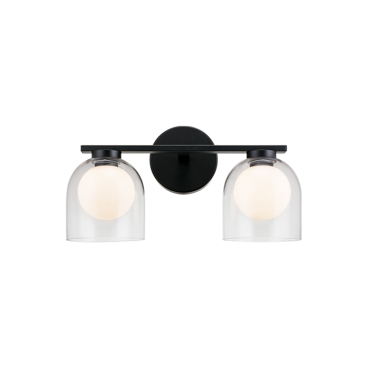 Steel Frame with Clear and Opal Glass Shade Vanity Light