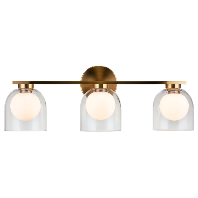 Steel Frame with Clear and Opal Glass Shade Vanity Light