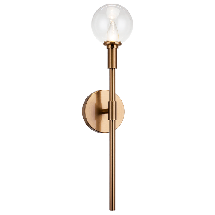 Steel Arm with Glass Globe Wall Sconce