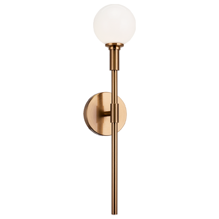 Steel Arm with Glass Globe Wall Sconce