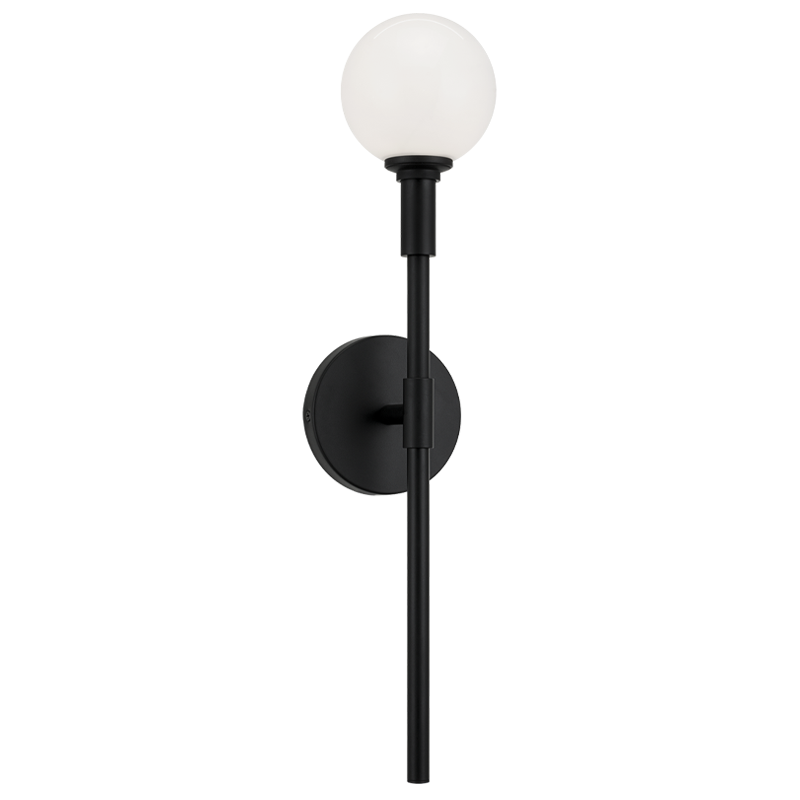 Steel Arm with Glass Globe Wall Sconce