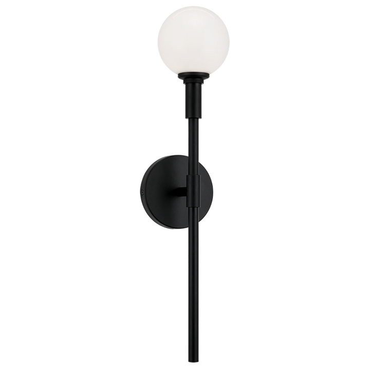 Steel Arm with Glass Globe Wall Sconce