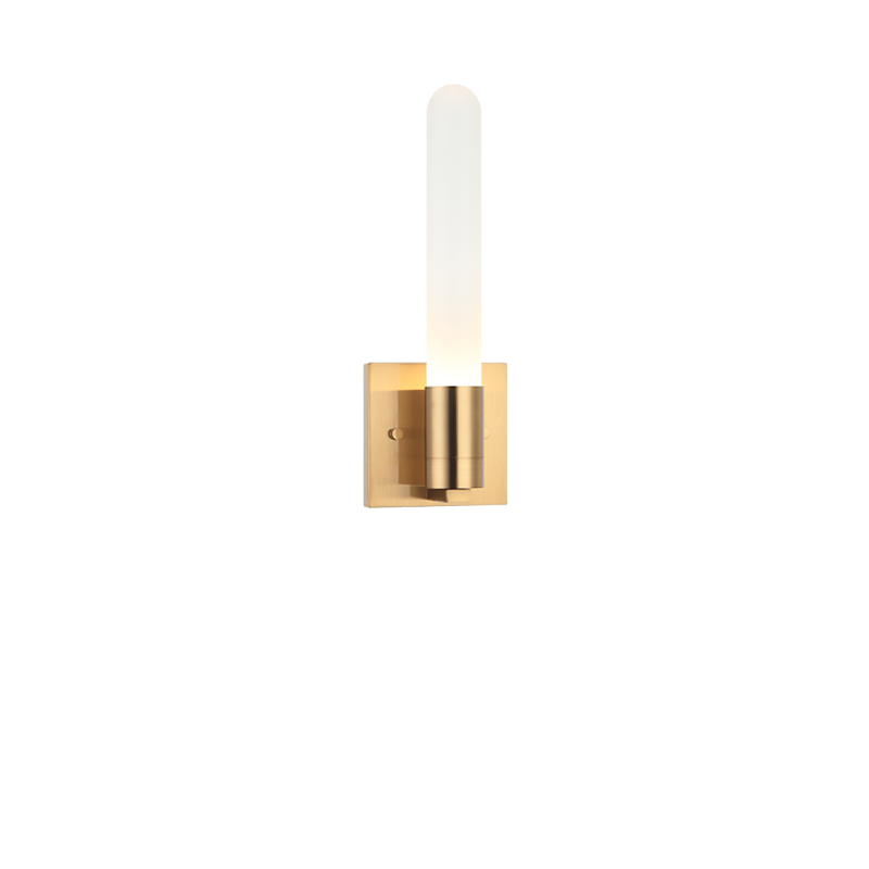 LED Steel Frame with Frosted Glass Rod Wall Sconce