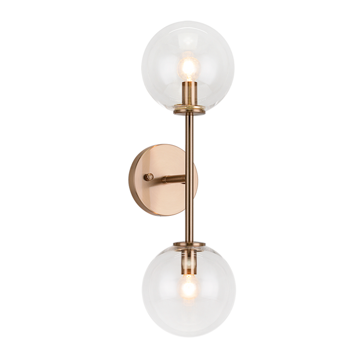Steel Rod with Glass Globe Wall Sconce