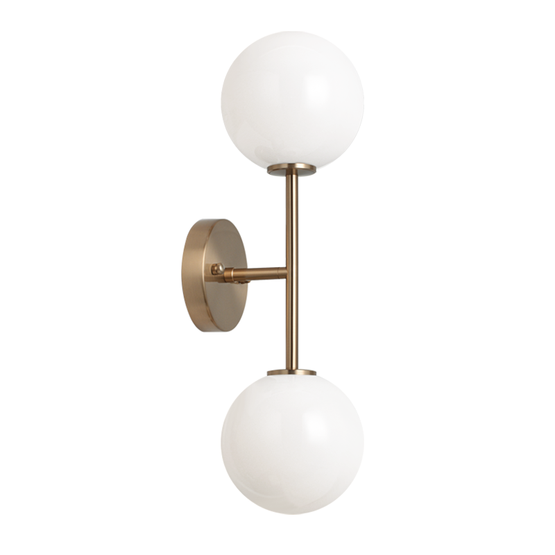 Steel Rod with Glass Globe Wall Sconce