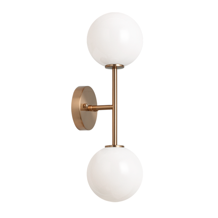 Steel Rod with Glass Globe Wall Sconce