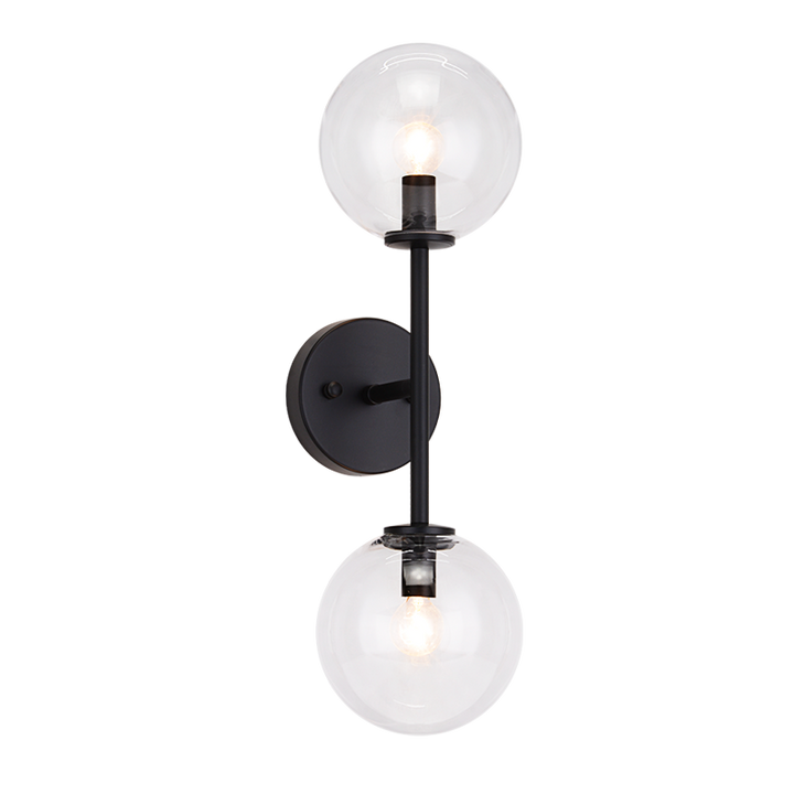 Steel Rod with Glass Globe Wall Sconce