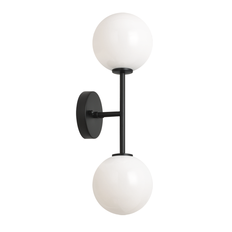 Steel Rod with Glass Globe Wall Sconce