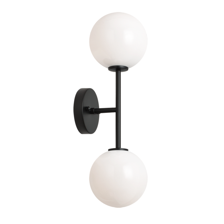 Steel Rod with Glass Globe Wall Sconce