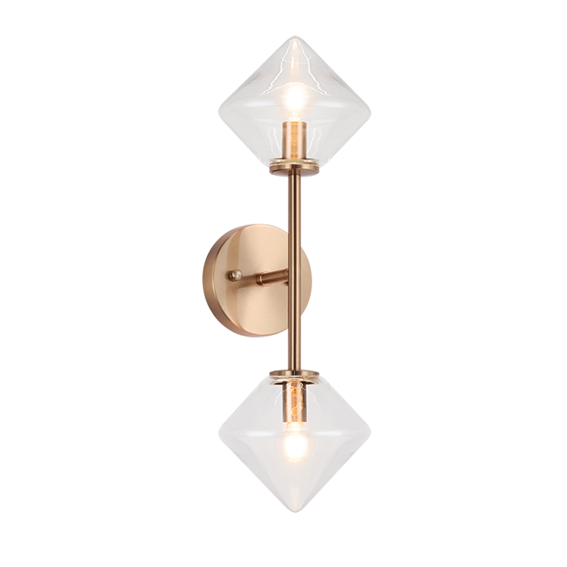 Steel Rod with Glass Shade Wall Sconce