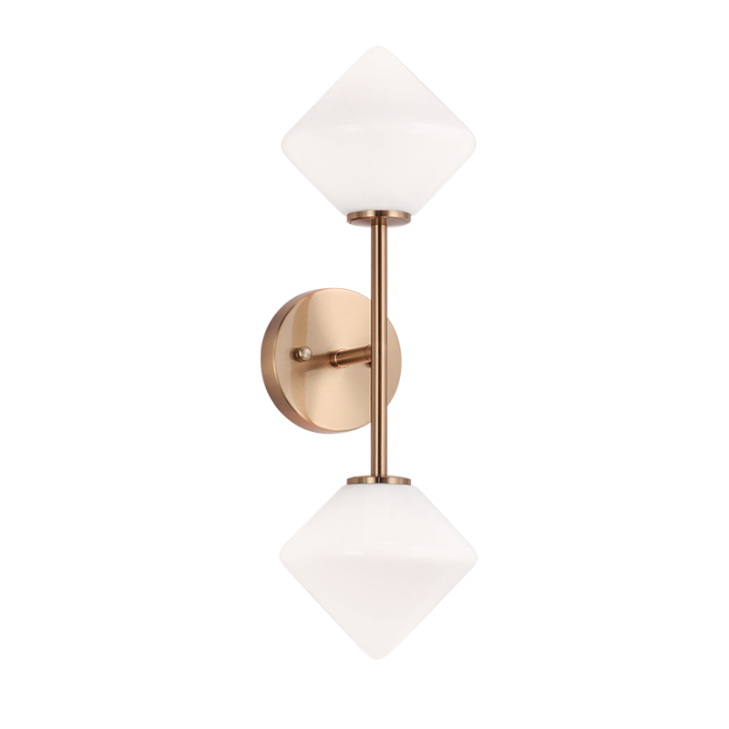 Steel Rod with Glass Shade Wall Sconce