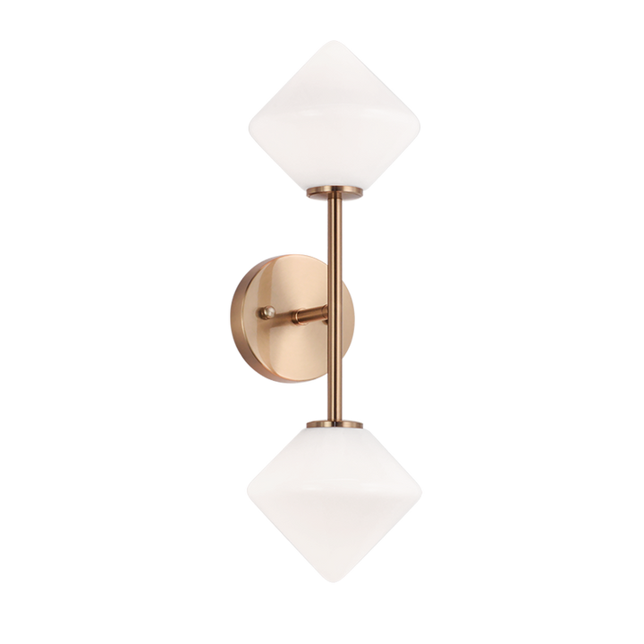 Steel Rod with Glass Shade Wall Sconce
