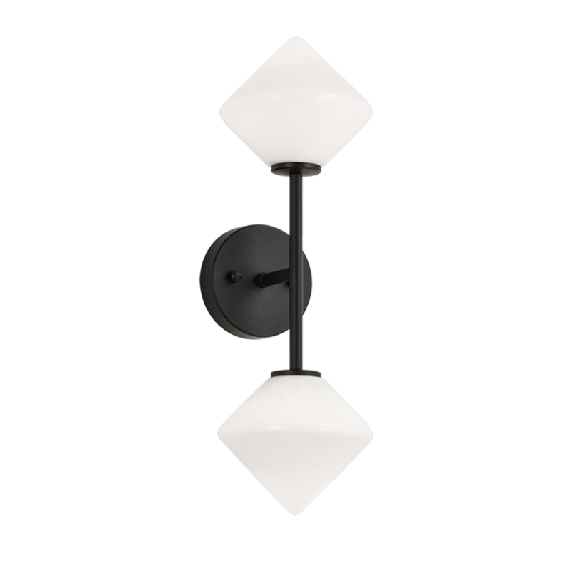 Steel Rod with Glass Shade Wall Sconce