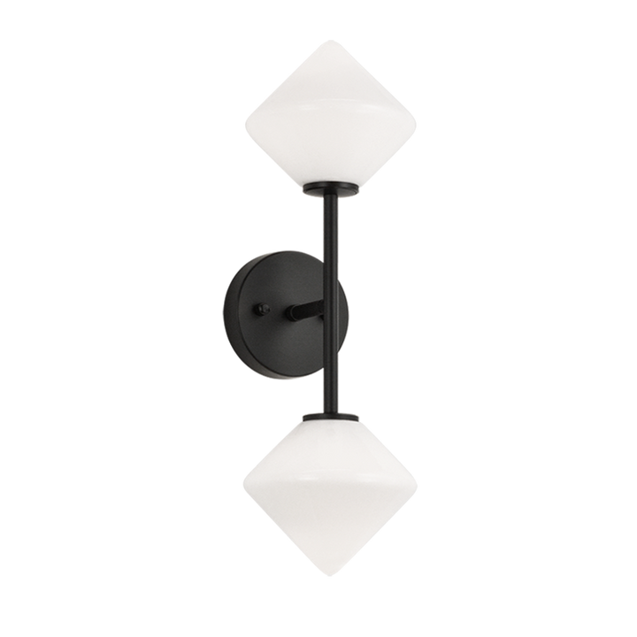 Steel Rod with Glass Shade Wall Sconce