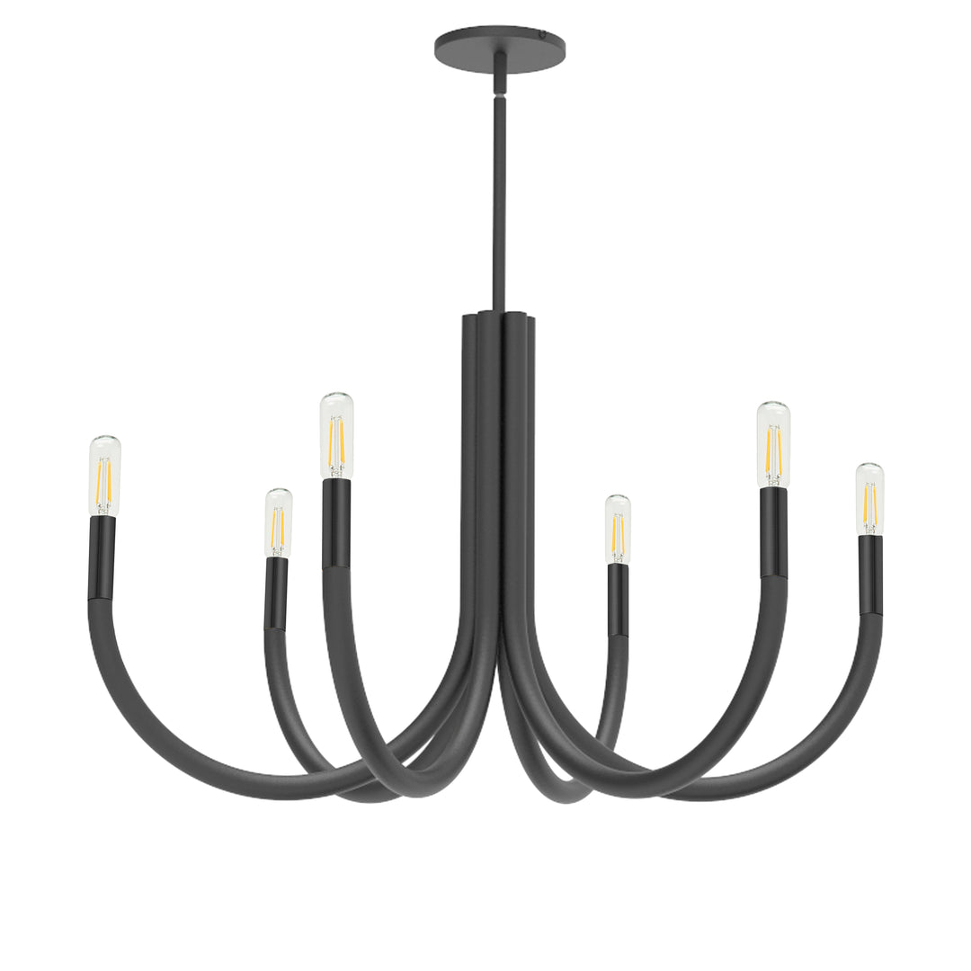 Wand 6 Light Incandescent Chandelier in Black by Dainolite