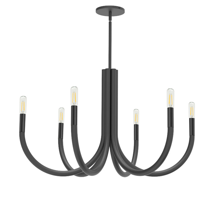 Wand 6 Light Incandescent Chandelier in Black by Dainolite
