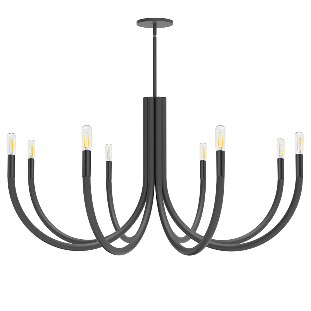 Wand 8 Light Chandelier in Black by Dainolite