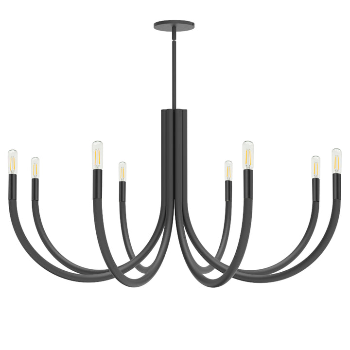 Wand 8 Light Chandelier in Black by Dainolite