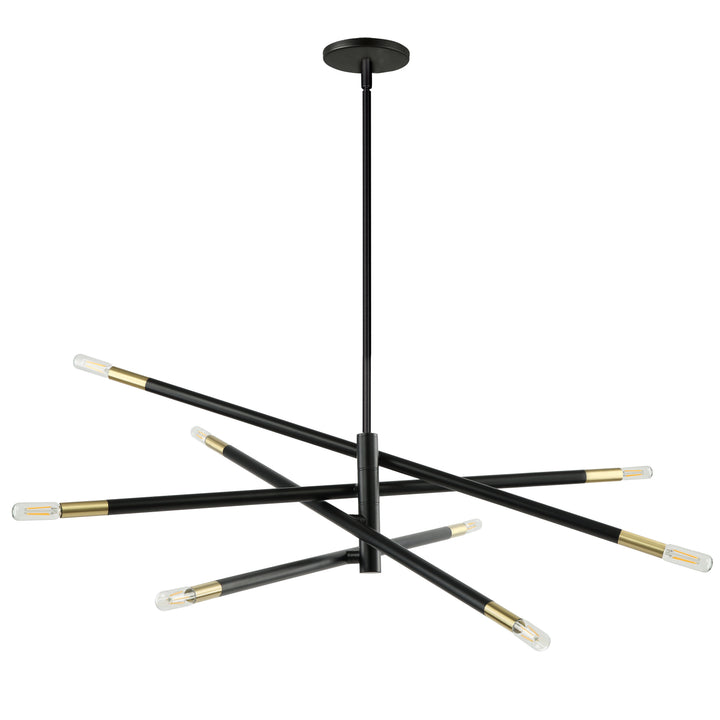 Wand 8 Light Incandescent Pendant (WAN-548P) in Black & Aged Brass by Dainolite