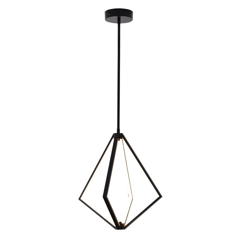 Diamond Metal LED Chandelier with Silicone Diffusers in Black by Bethel
