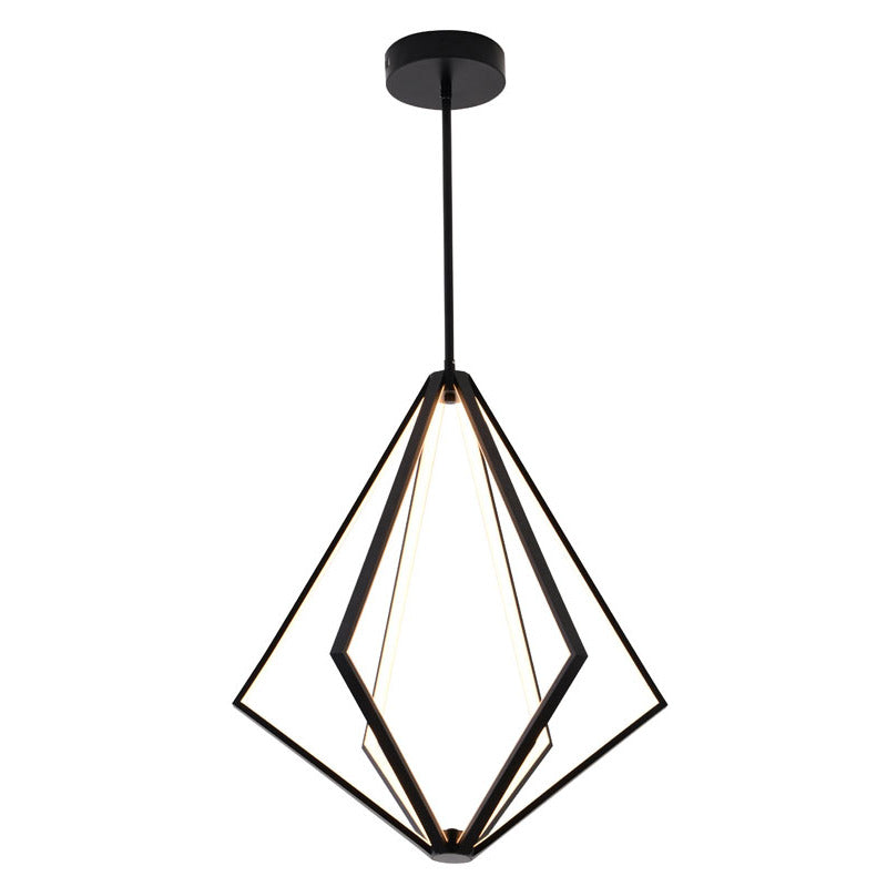 Diamond Metal LED Chandelier with Silicone Diffusers in Black by Bethel