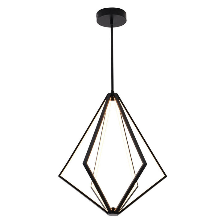 Diamond Metal LED Chandelier with Silicone Diffusers in Black by Bethel