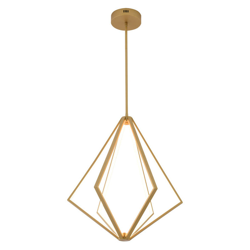 Diamond Metal LED Chandelier with Silicone Diffusers in Gold by Bethel