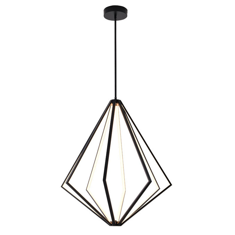 Diamond Metal LED Chandelier with Silicone Diffusers in Black by Bethel