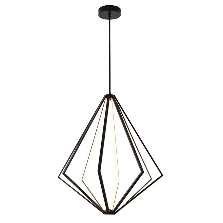 Diamond Metal LED Chandelier with Silicone Diffusers in Black by Bethel