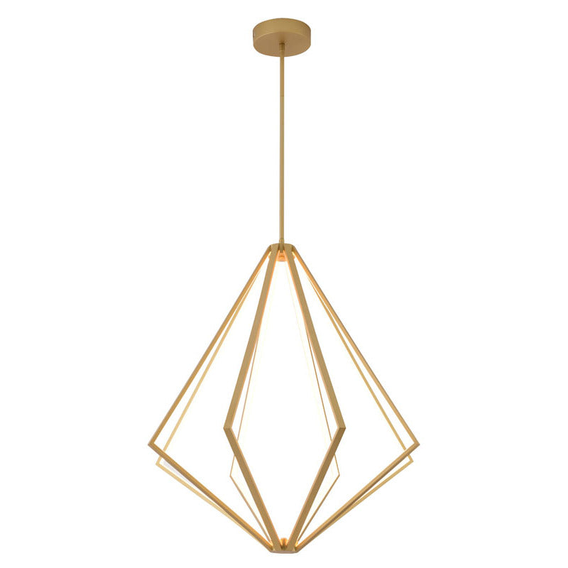 Diamond Metal LED Chandelier with Silicone Diffusers in Gold by Bethel