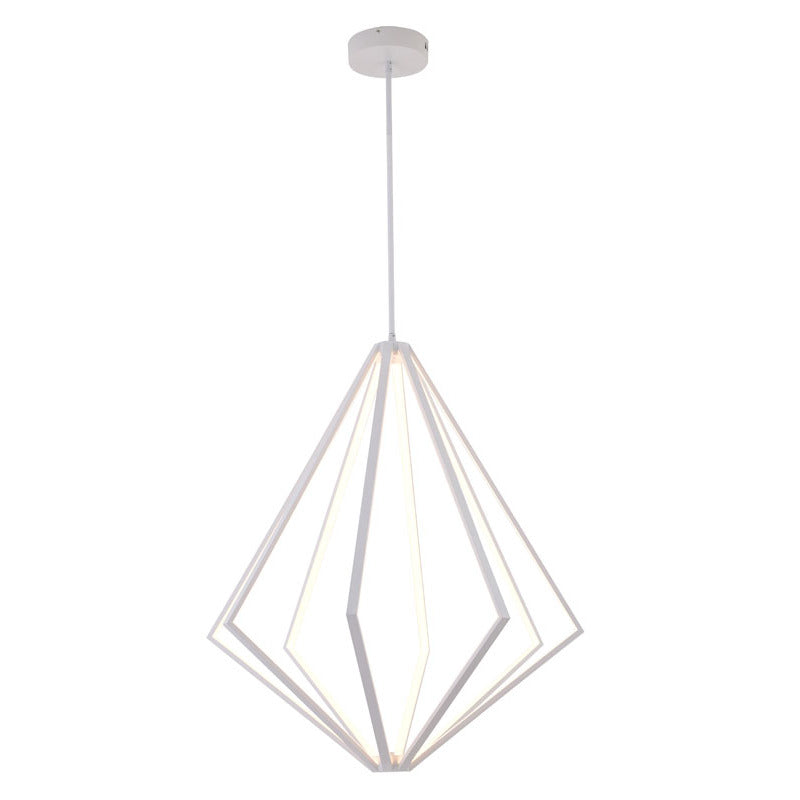 Diamond Metal LED Chandelier with Silicone Diffusers in White by Bethel