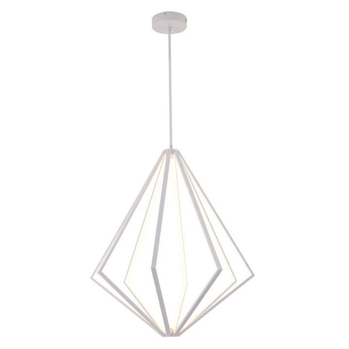 Diamond Metal LED Chandelier with Silicone Diffusers in White by Bethel