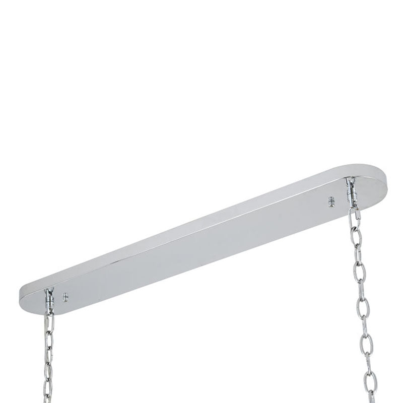Oval Stainless Steel Frame Chandelier with Clear Hanging Crystals by Bethel - view 11