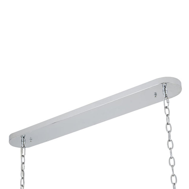 Oval Stainless Steel Frame Chandelier with Clear Hanging Crystals by Bethel - view 11