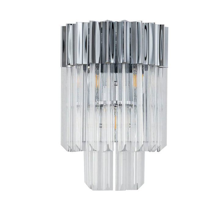 Stainless Steel Frame Wall Sconce with Clear Hanging Crystals by Bethel - view 10