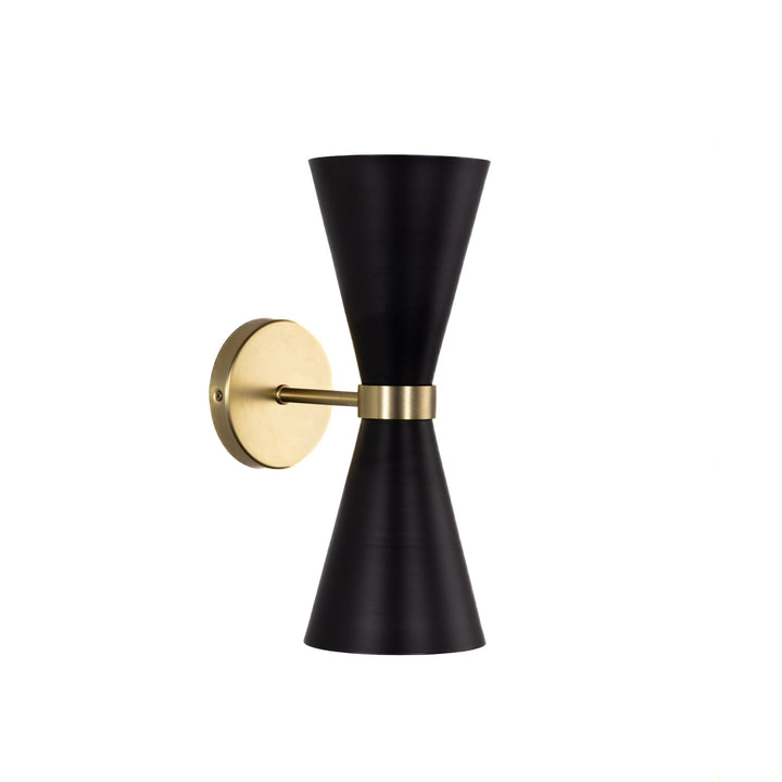 Konic Wall Sconce in Black and Soft Gold by Russell