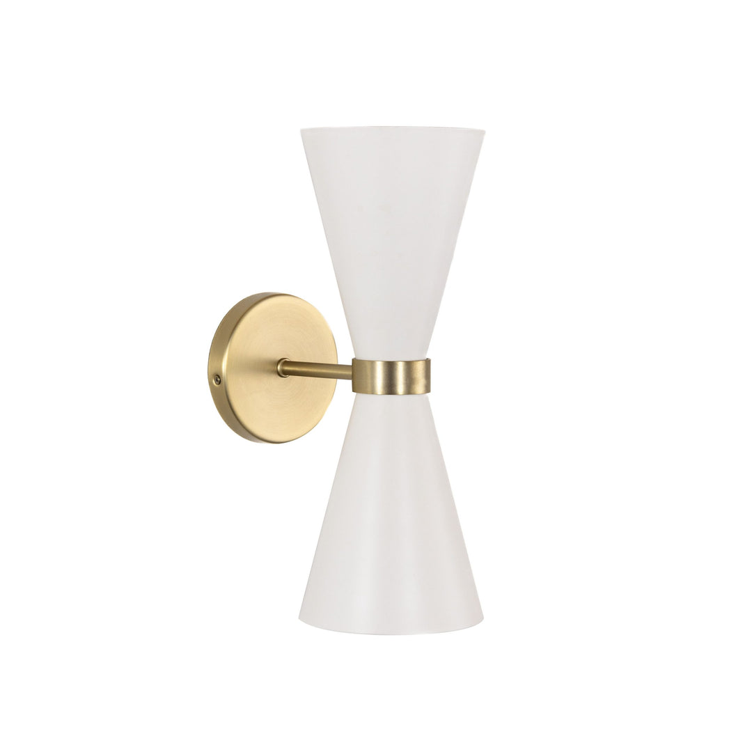 Konic Wall Sconce in Matte White and Soft Gold by Russell