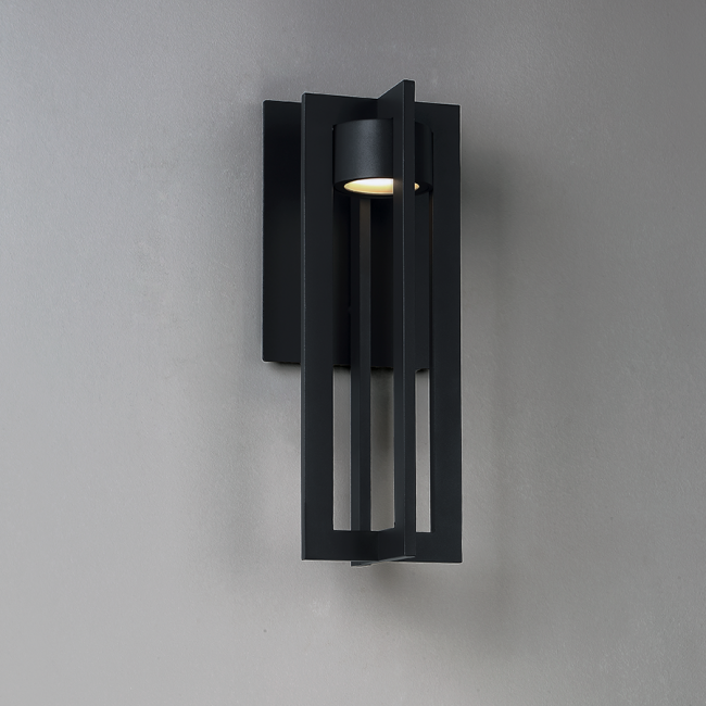Chamber Outdoor Wall Sconce 3000K in Black by WAC Lighting