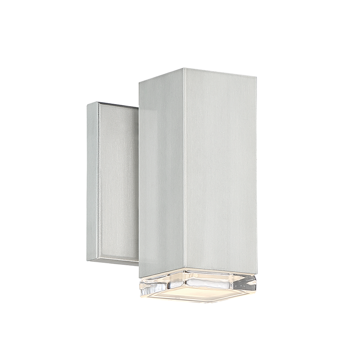 Block Outdoor Wall Sconce 3000K in Brushed Aluminum by WAC Lighting